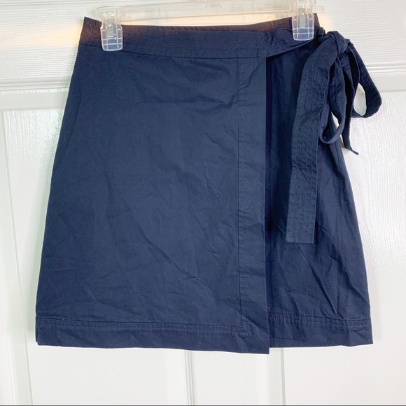 NWOT L’Agence Navy Wrap Mini Skirt Women’s Sz 2 - Picture 1 of 6